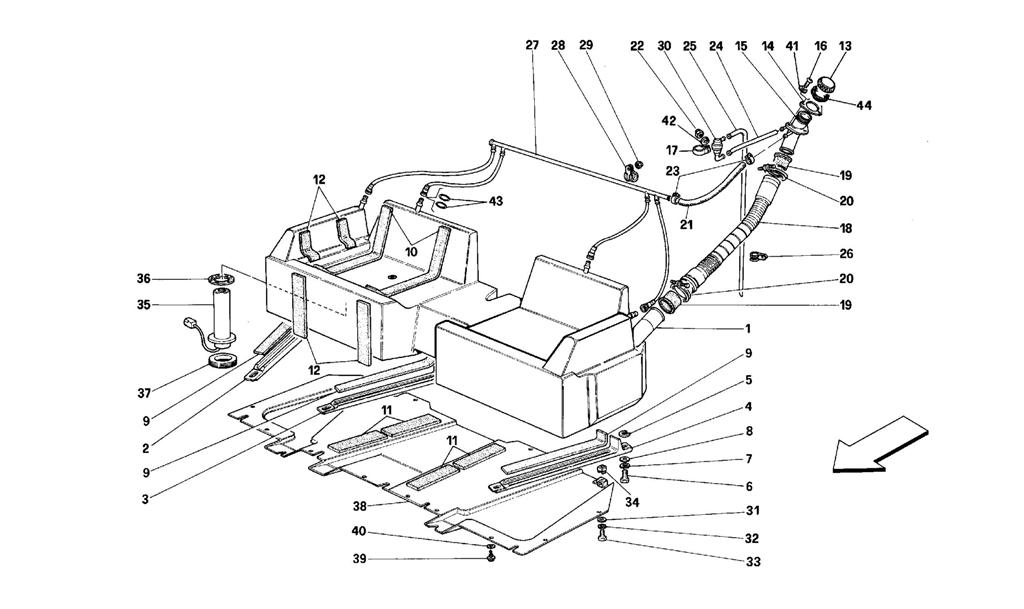 TANK AND FUEL BREATHER DEVICE -CABRIOLET - NOT FOR CARS WITH CATALYSTS-