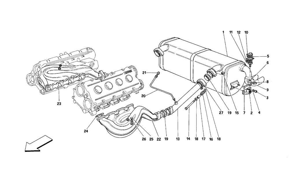 EXHAUST SYSTEM -NOT FOR CARS WITH CATALYSTS AND 77DB