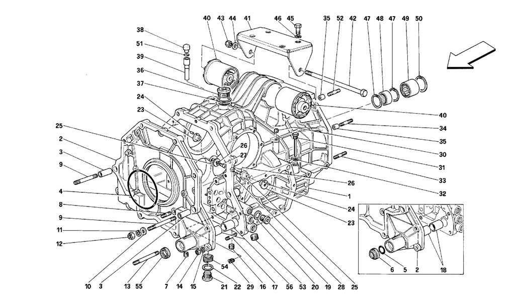 GEARBOX HOUSING AND INTERM. CASING -VALID FOR CARS WITH 3P