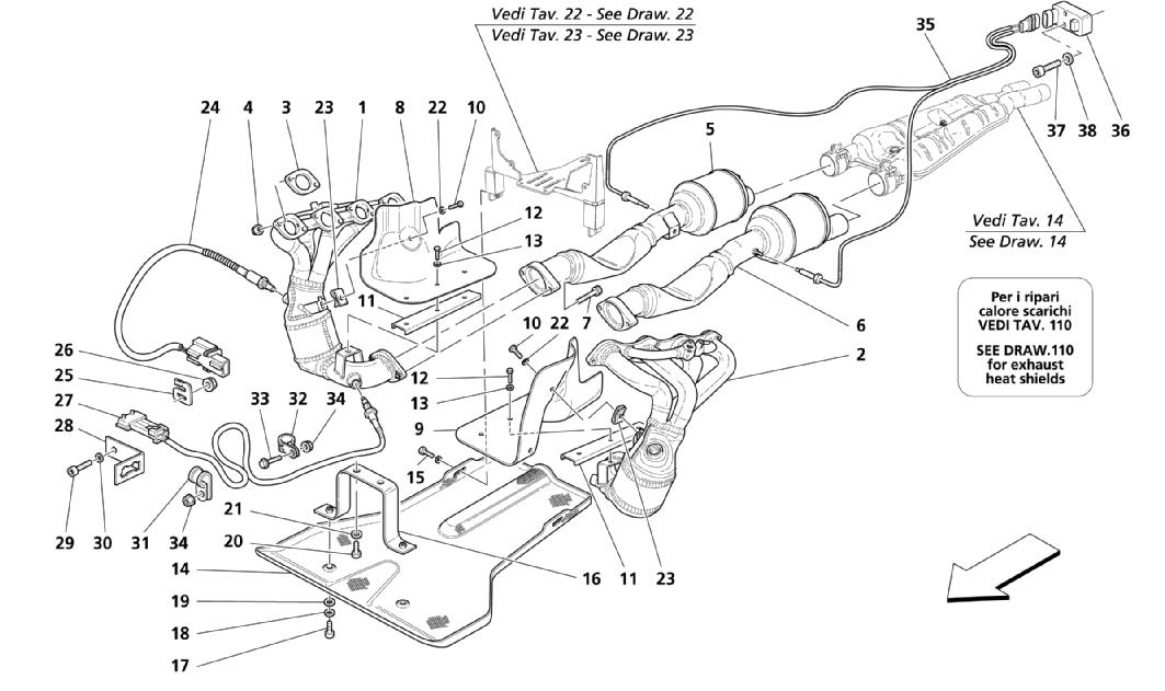 EXHAUST SYSTEM -VARIATIONS FOR USA AND CDN