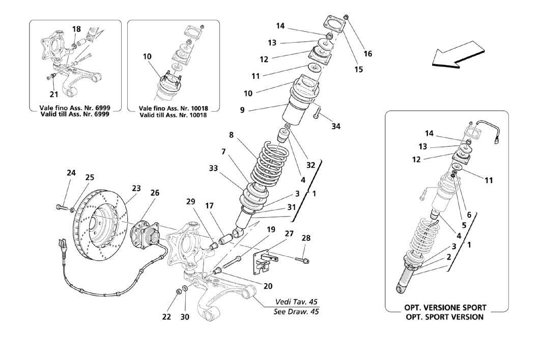 FRONT SUSPENSION - SHOCK ABSORBER AND BRAKE DISC