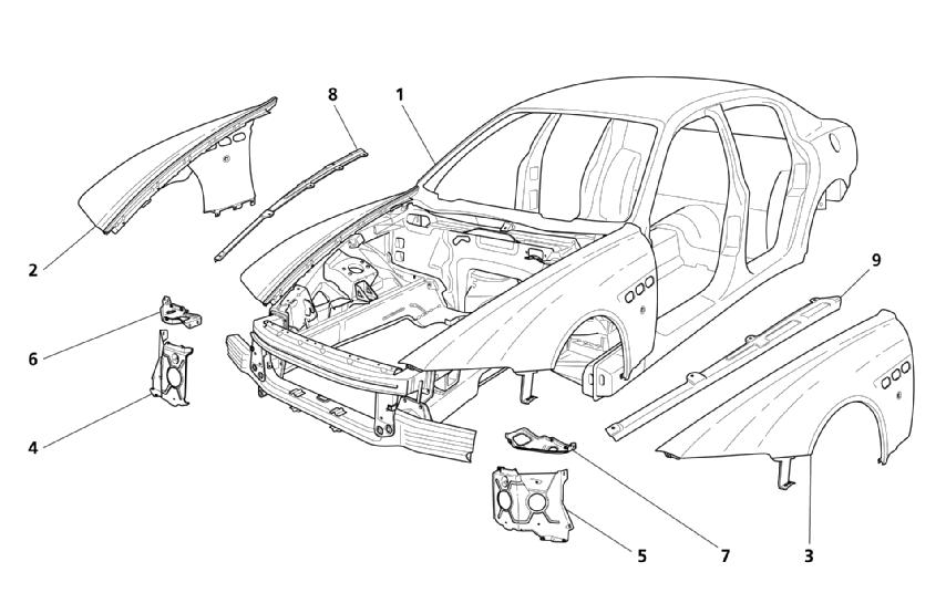FRONT OUTER STRUCTURES AND BODY