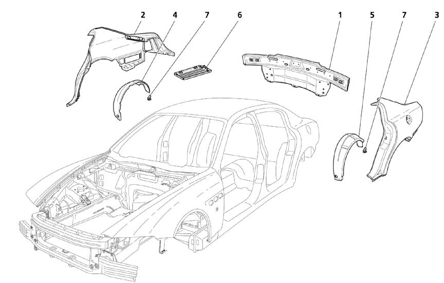 REAR OUTER STRUCTURES AND BODY
