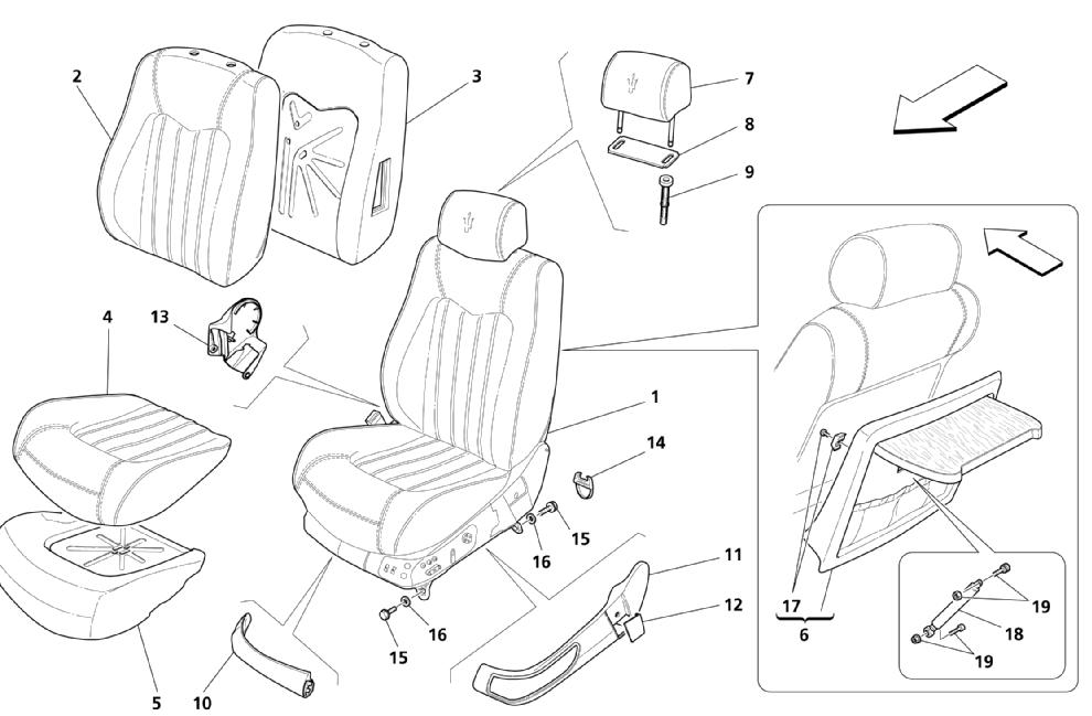 FRONT SEATS: LININGS (Page 1/4) (See validity on n