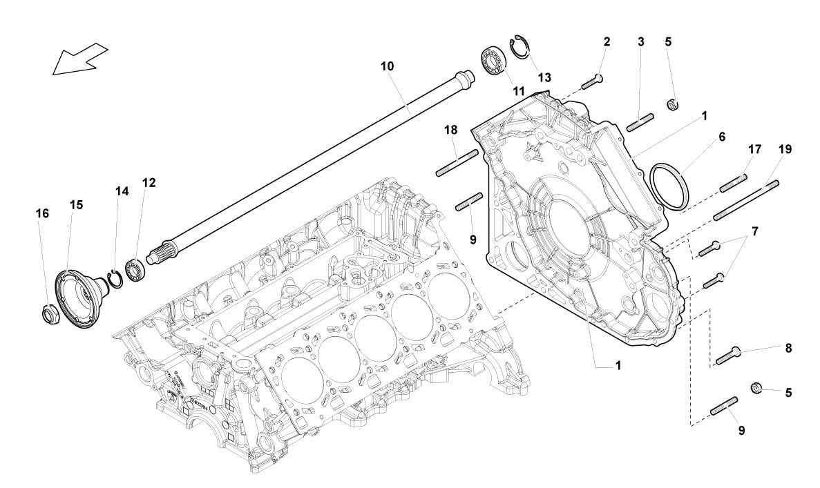 TIMING CHAIN COVER - PROPELLER SHAFT