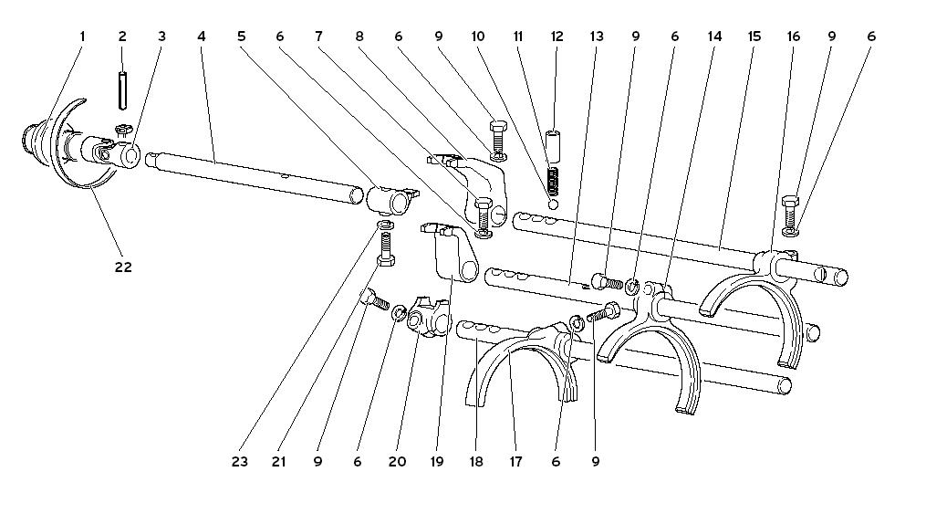 GEARBOX SHIFTING RODS AND FORKS