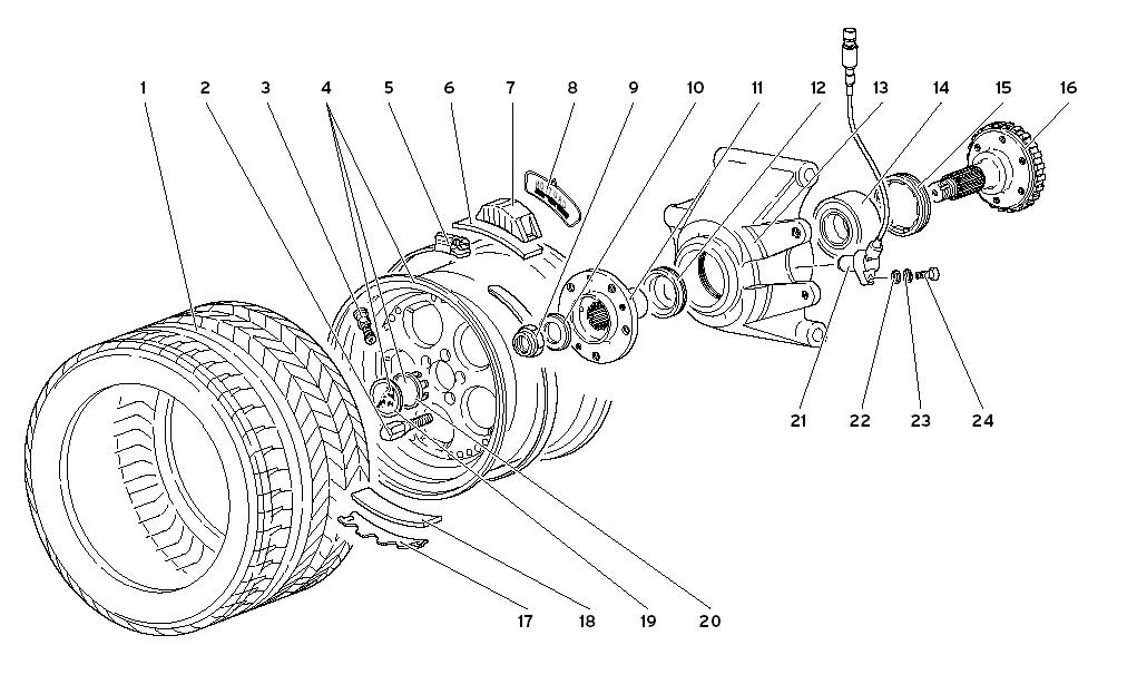 REAR WHEEL AND HUB CARRIER