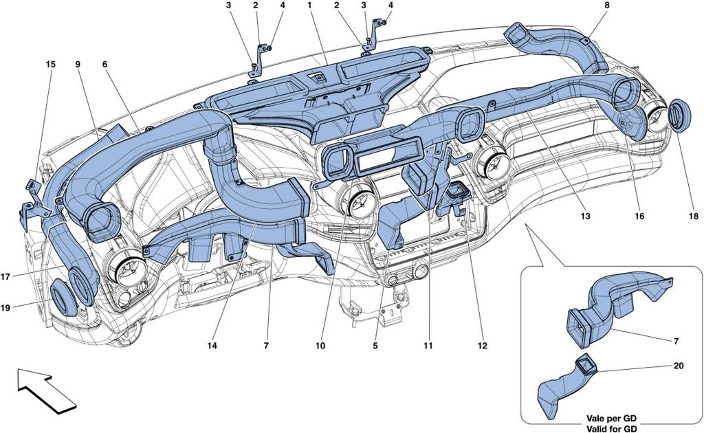 DASHBOARD AIR DUCTS AND DIFFUSION