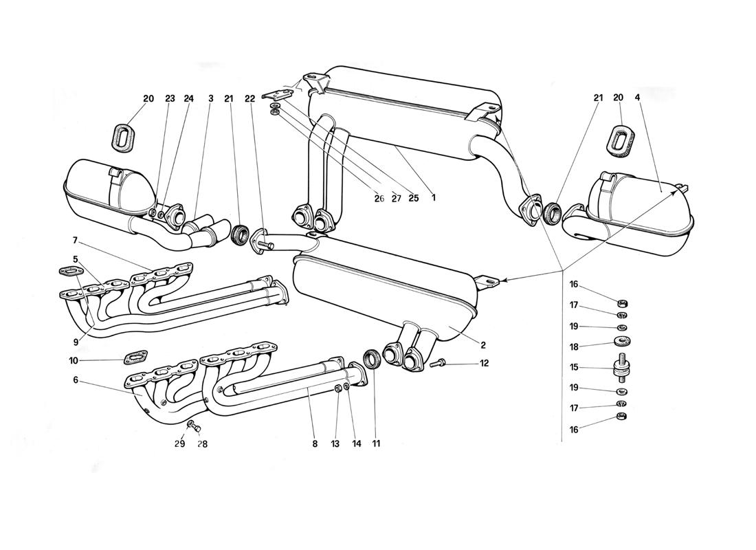 EXHAUST SYSTEM (FOR B1 - RHD1 VERSION)