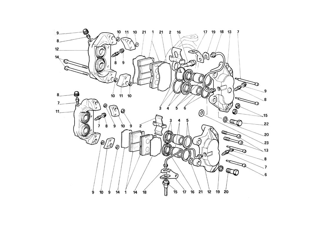 CALIPERS FOR FRONT AND REAR BRAKES
