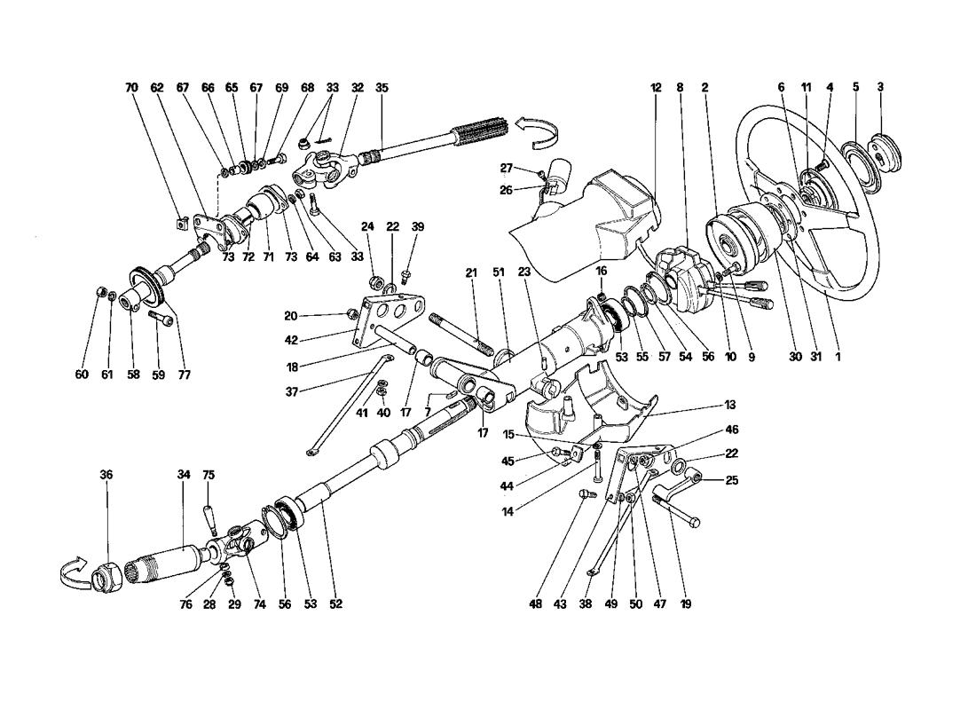 STEERING COLUMN (STARTING FROM CAR NO. 75997 TO CAR NO. 80422)
