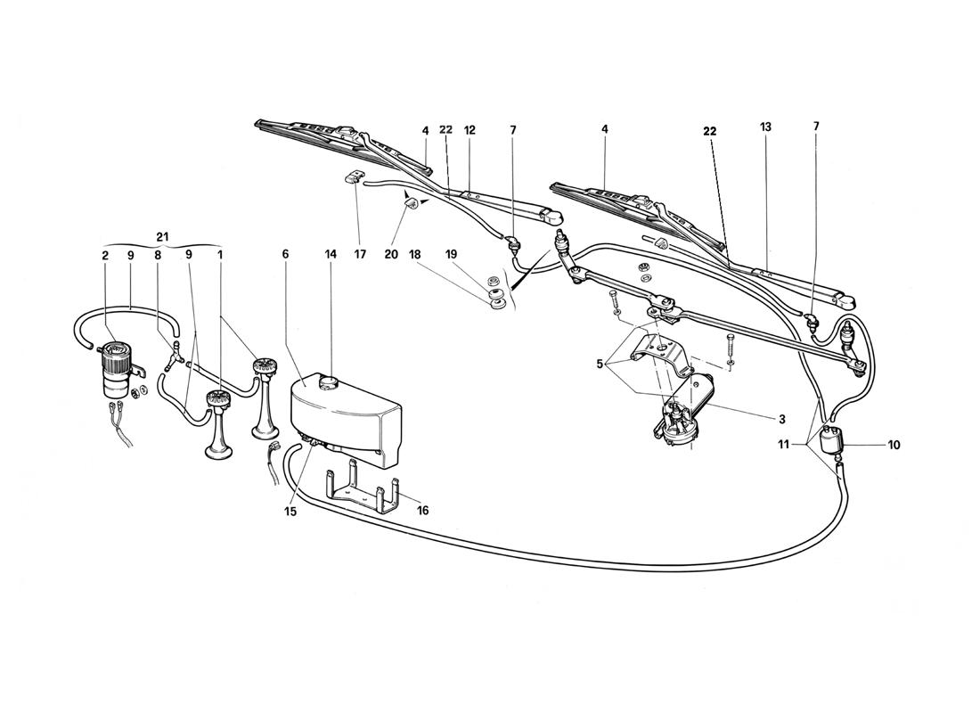 WINDSHIELD WIPER, WASHER AND HORNS