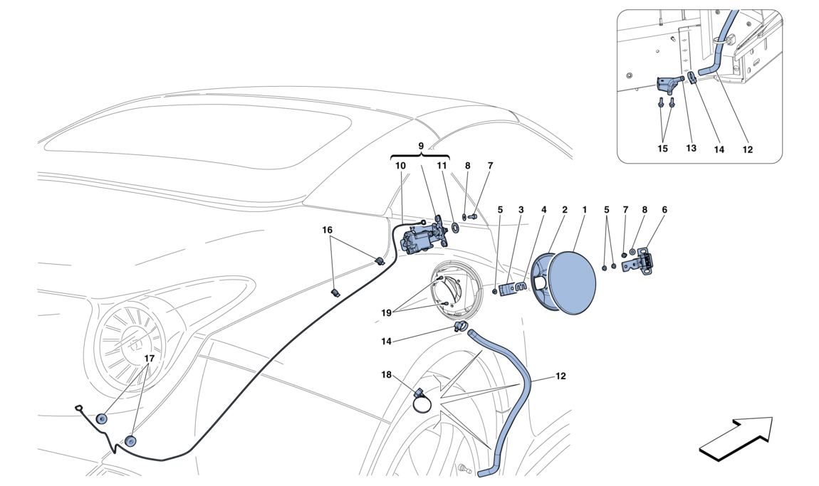 FUEL FILLER FLAP AND CONTROLS