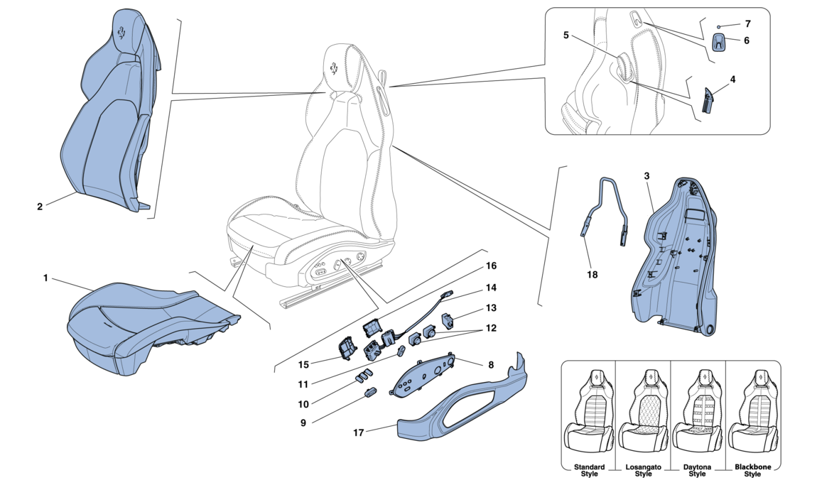 FRONT SEAT - TRIM AND ACCESSORIES