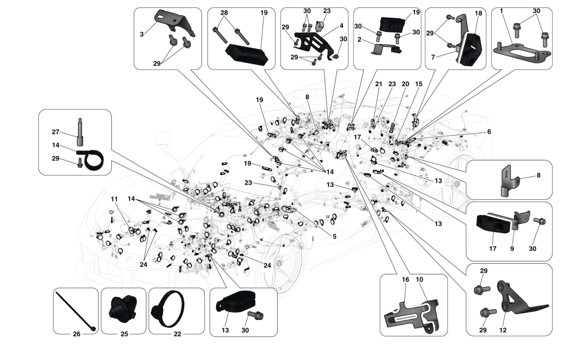 VARIOUS FASTENINGS FOR THE ELECTRICAL SYSTEM