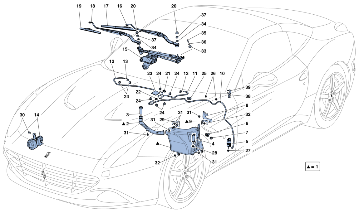 WINDSCREEN WIPER, WINDSCREEN WASHER AND HORNS
