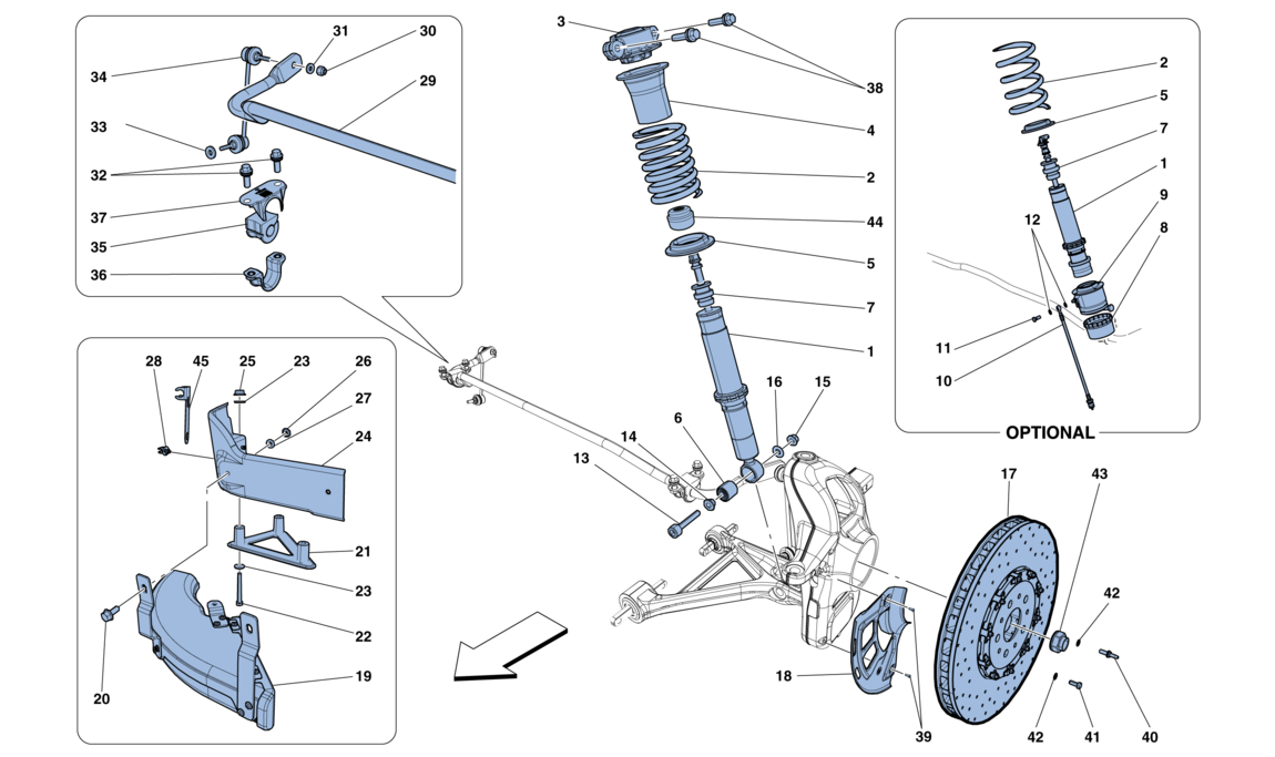 FRONT SUSPENSION - SHOCK ABSORBER AND BRAKE DISC