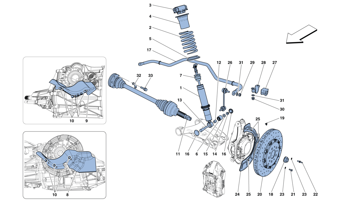 REAR SUSPENSION - SHOCK ABSORBER AND BRAKE DISC