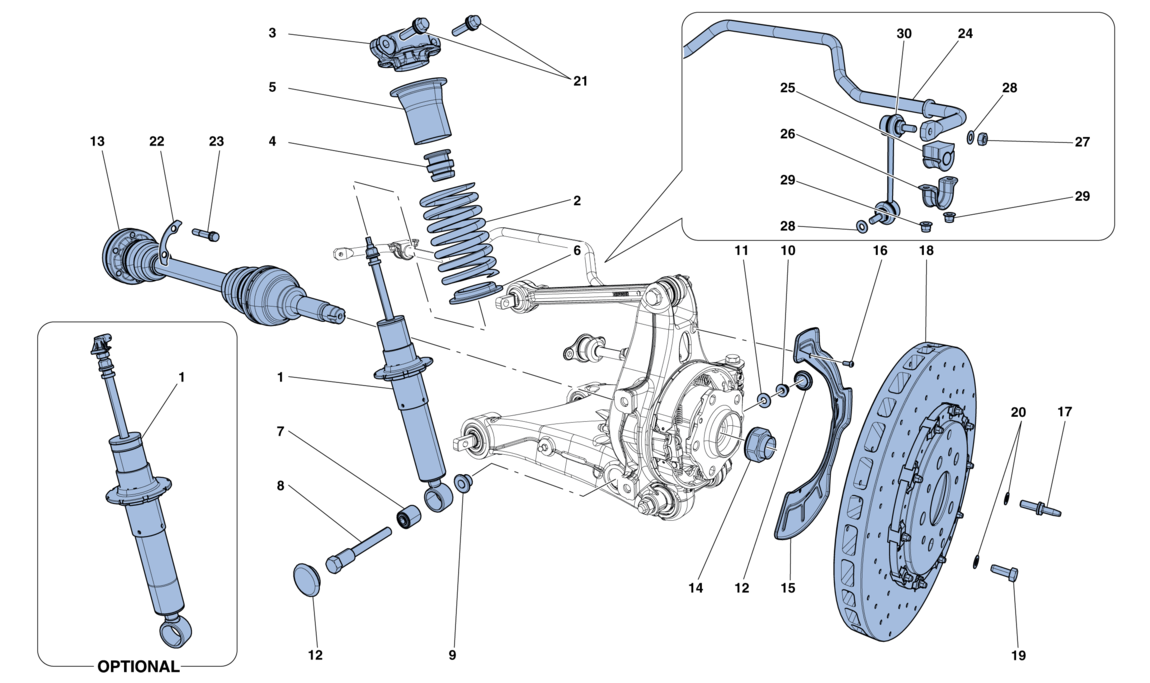 REAR SUSPENSION - SHOCK ABSORBER AND BRAKE DISC